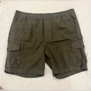 Goodfellow & Co Men’s Olive Green Linen Blend Cargo Shorts - Size Medium